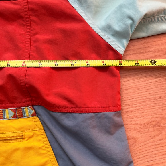 LL Bean Mountain Classic Anorak wind breaker retro color block medium hood - Picture 8 of 10